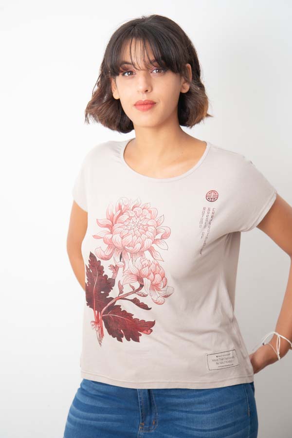 T-Shirt pour Femme Garden Grège